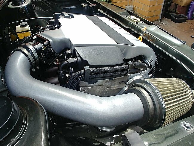 Golf II VR6 Motor mit Ansaugrohr ohne sichtbaren Luftmengenmesser Golf II VR6 Motor mit Ansaugrohr ohne sichtbaren Luftmengenmesser